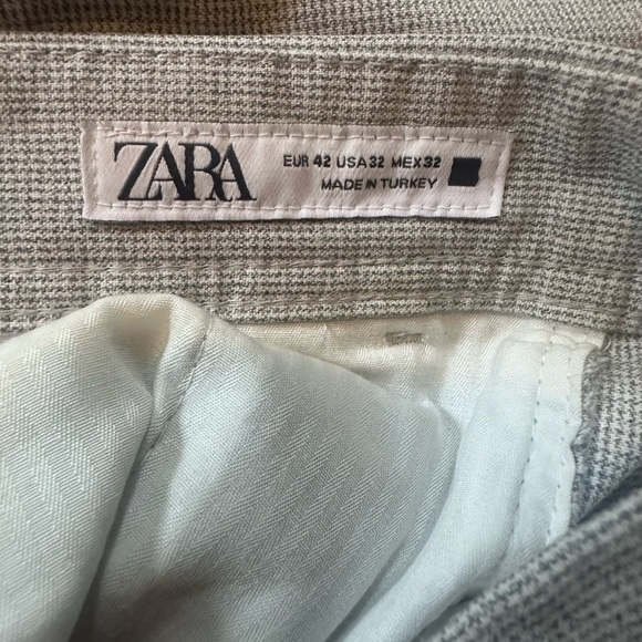 Zara Gray Cotton Blend Trousers with Modern Fit Size 32 - Picture 6 of 8